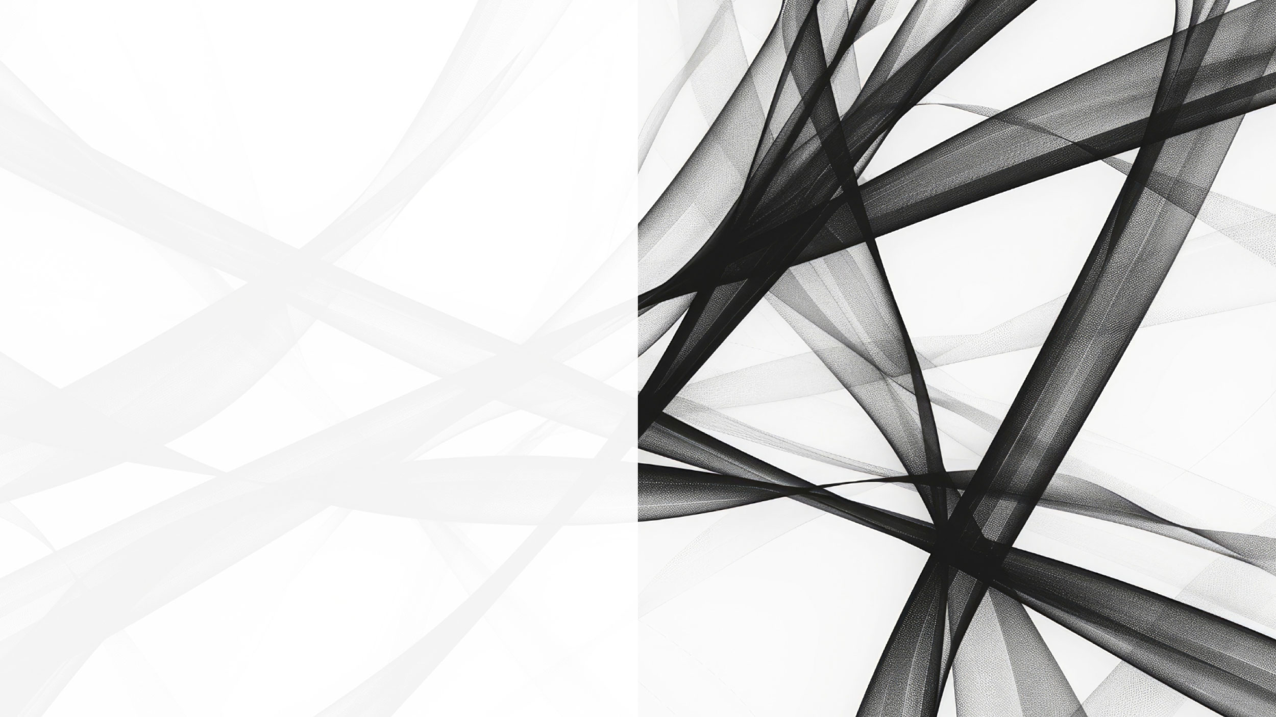 Schwarze dynamische Seidenbänder auf weißem Hintergrund